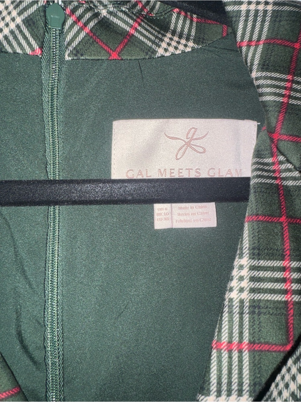 Gal Meets Glam Parker Plaid Long Sleeve Dress Size 6 - Picture 5 of 5